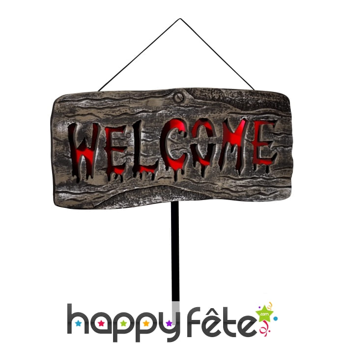 Panneau écriteau welcome halloween lumineux