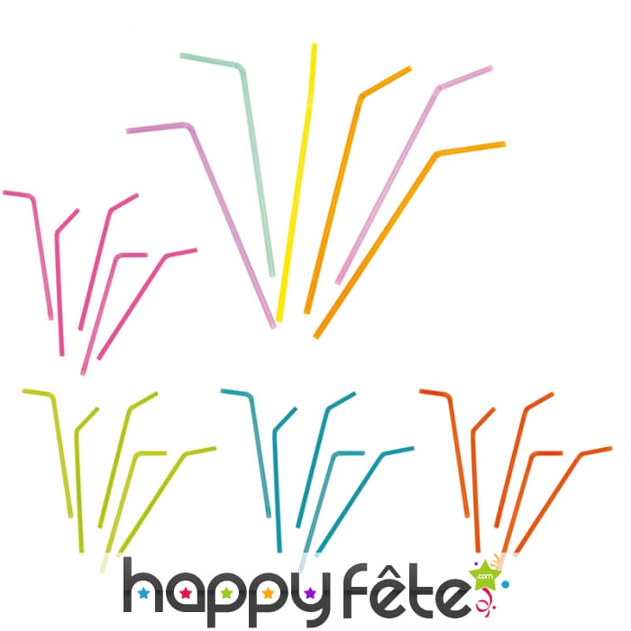 Pailles flexibles de 24 cm