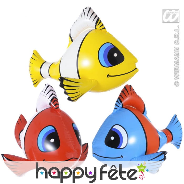 Poisson gonflable 3 couleurs assorties