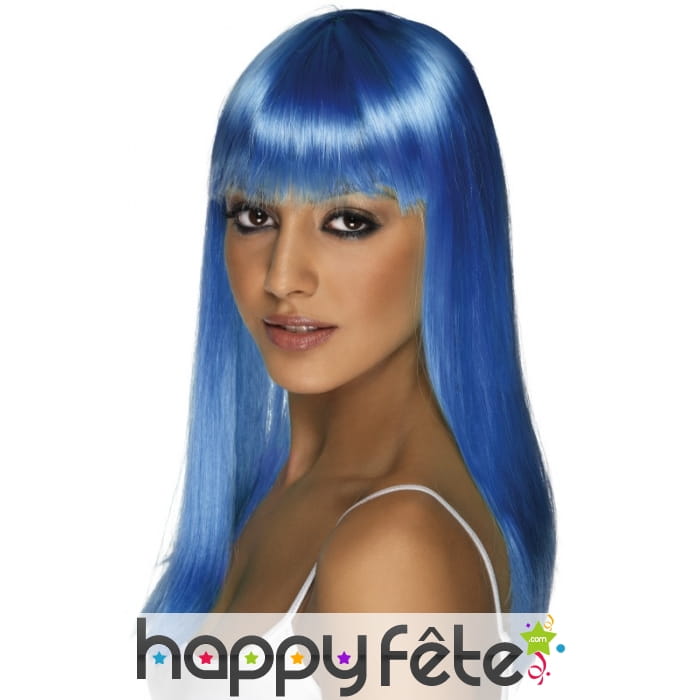 Perruque glamour bleue