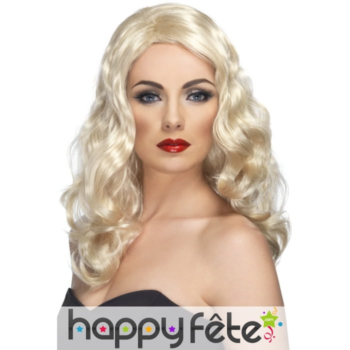 Perruque glamour longues boucles blondes
