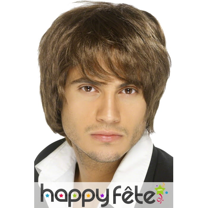 Perruque homme année 70 chatain