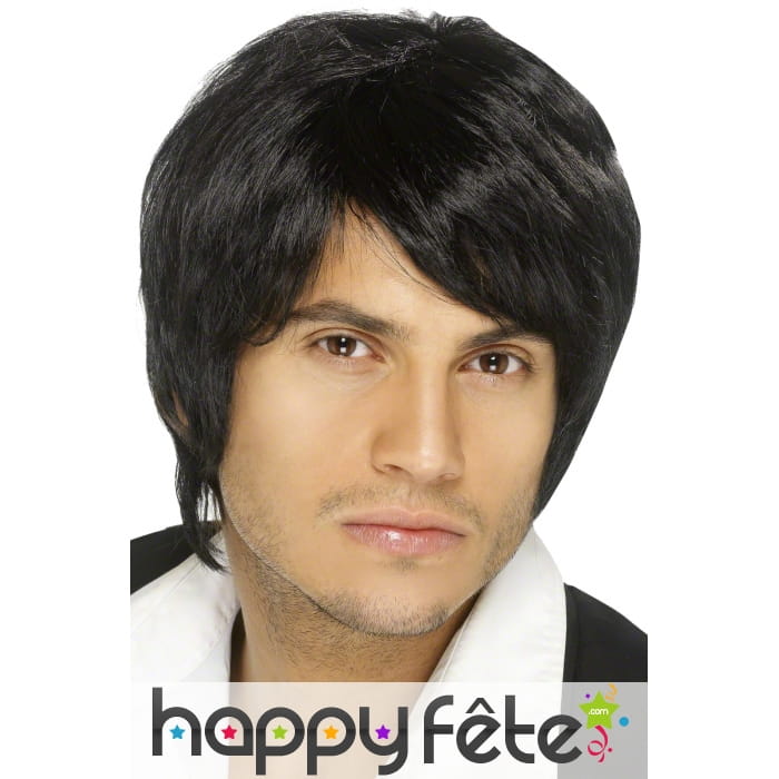 Perruque homme année 70 noire