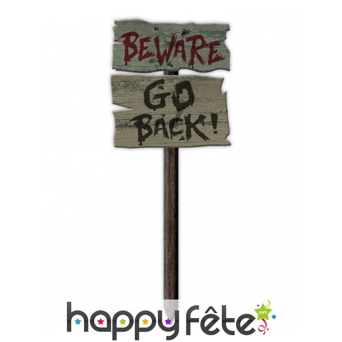 Pancarte Halloween Beware Go Back, 54 x 20cm