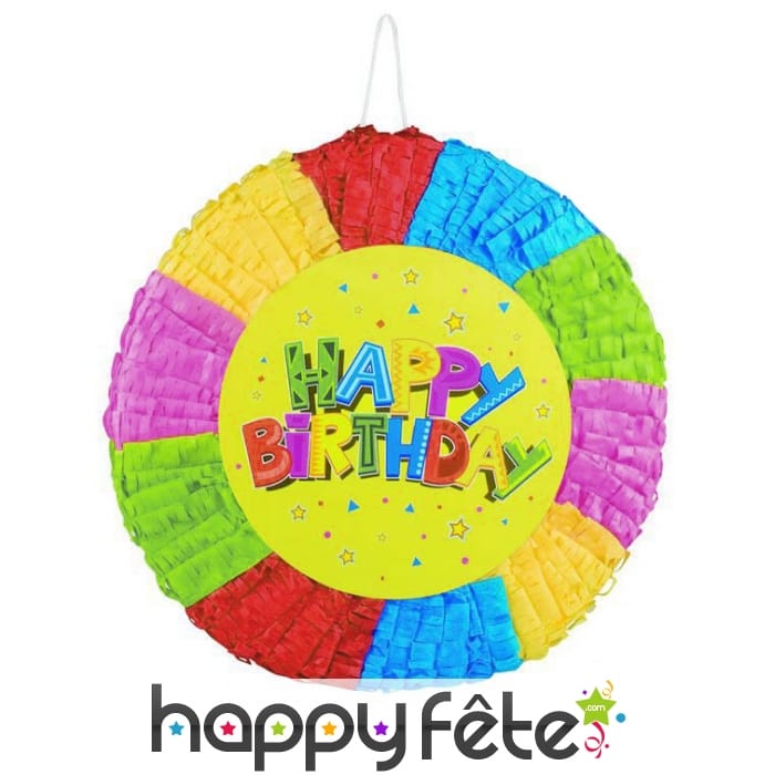 Pinata Happy Birthday ronde de 40cm