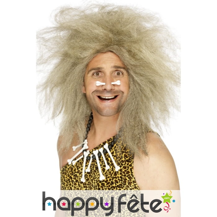 Perruque homme des cavernes blonde grosse