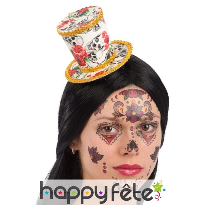 Petit haut de forme Dia de los muertos pour femme