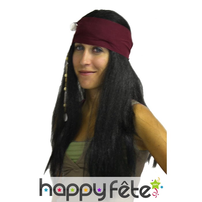 Perruque indienne large bandeau