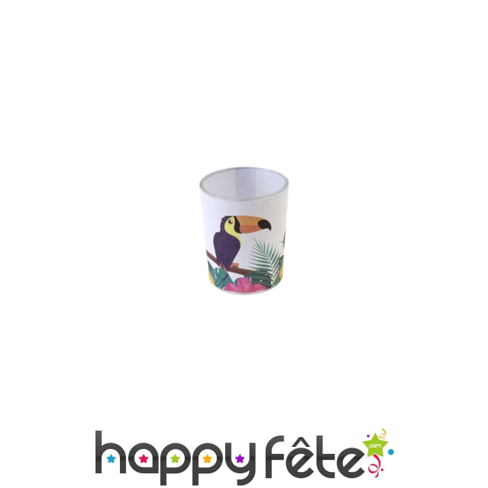 Photophore imprimé toucan de 6,5 cm