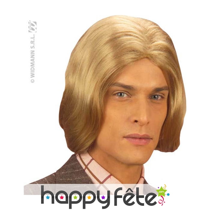 Perruque longue chevelure blonde pour homme