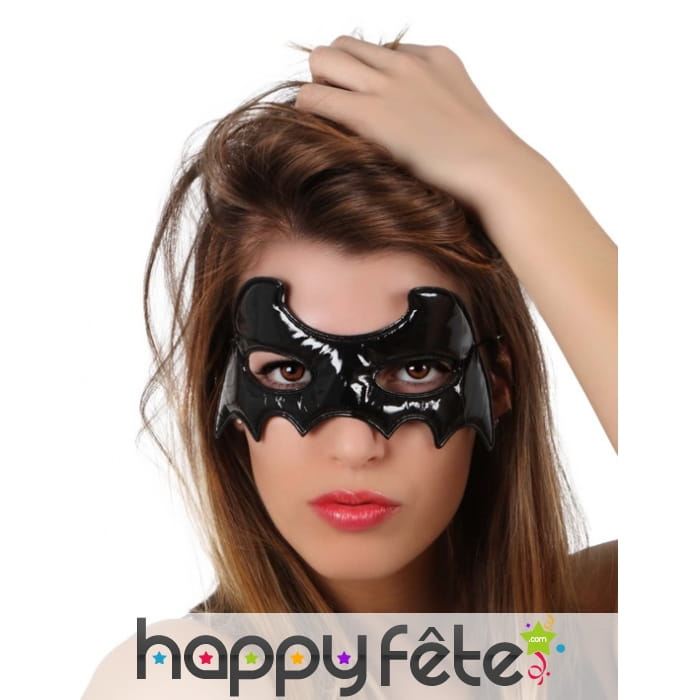 Petit loup chauve-souris noir effet vinyle, femme