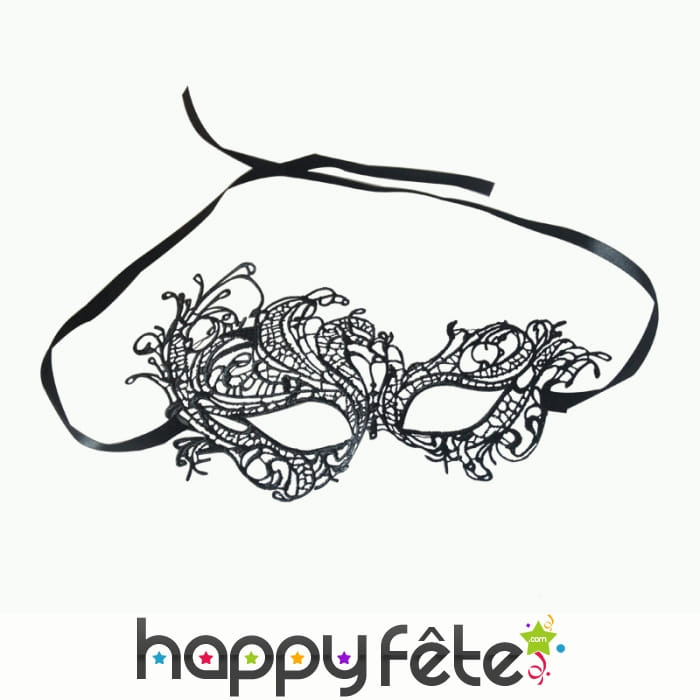 Petit loup élégant noir en dentelle rigide