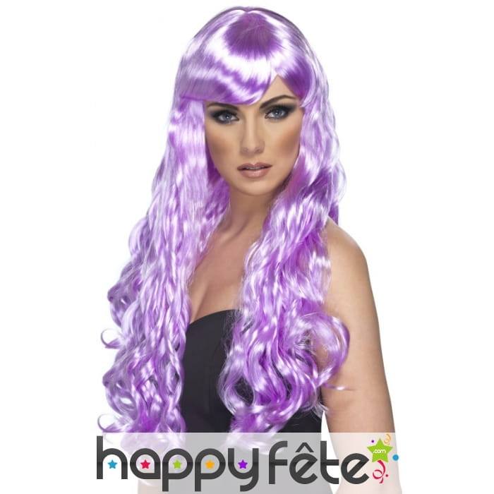 Perruque lilas longues boucles