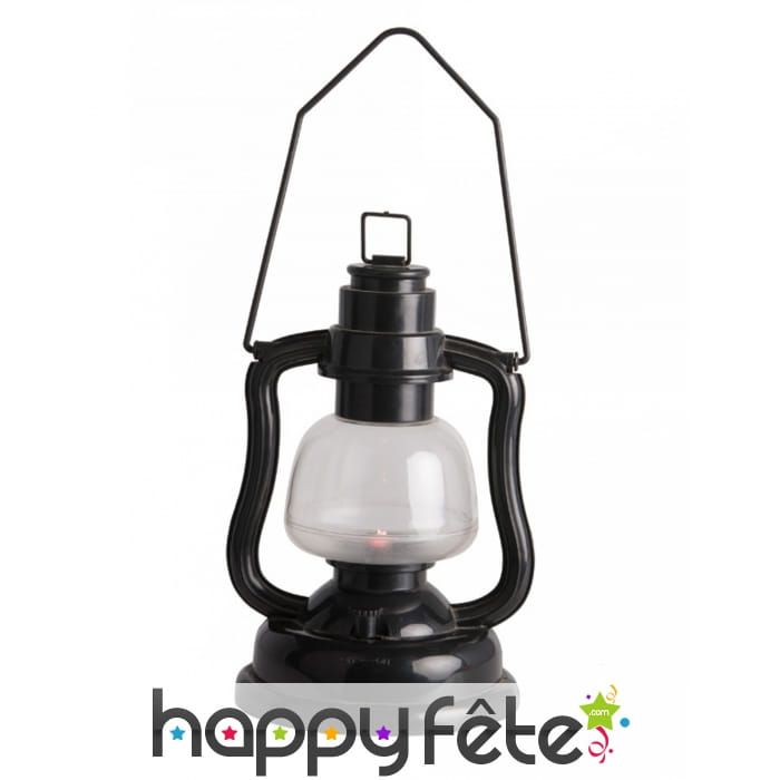 Petite lanterne noire lumineuse de 16 cm