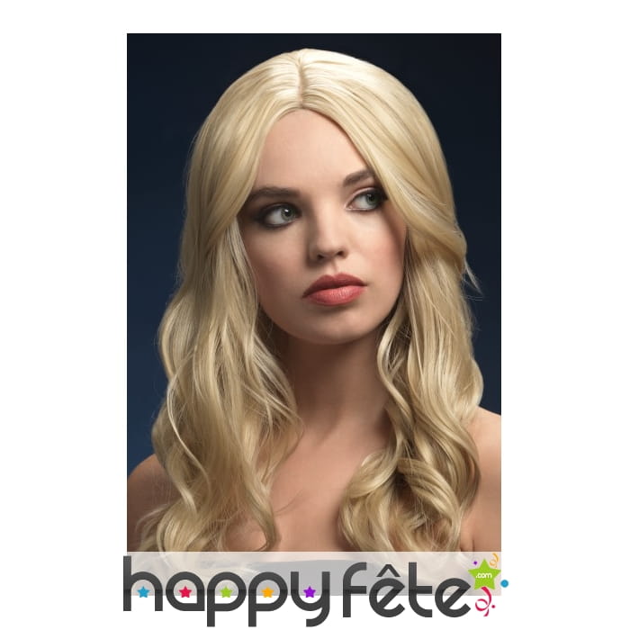 Perruque logue ondulée blonde