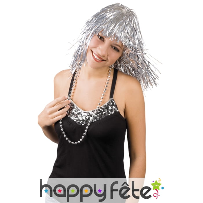 Perruque métal argenté