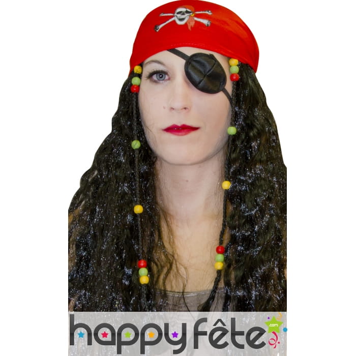Perruque mixte de pirate avec foulard