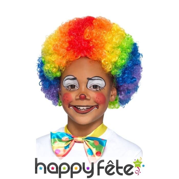 Perruque multicolore de petit clown