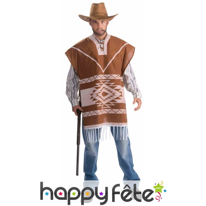 Poncho marron de cowboy