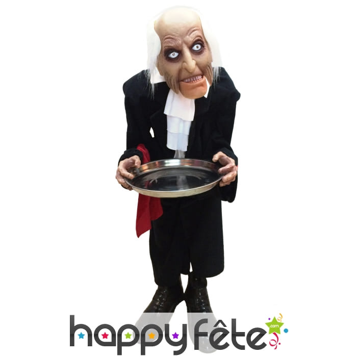 Poupée majordome Halloween, son et lumière