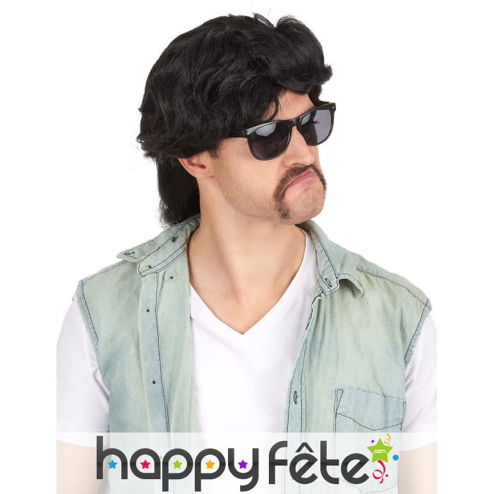 Perruque mulet noire, 40cm