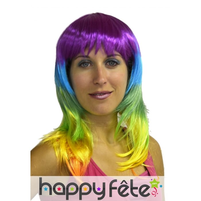 Perruque multicolore style flash