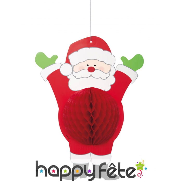 Père Noël alvéolé à suspendre, 35cm