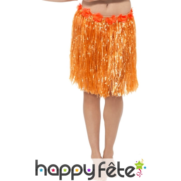 Pagne orange à fleurs