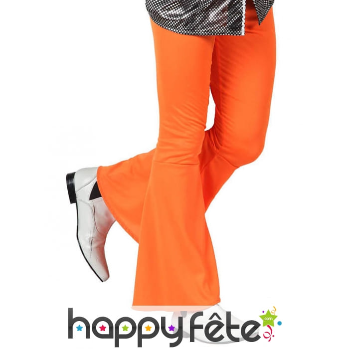 Pantalon orange disco pattes d'eph pour homme