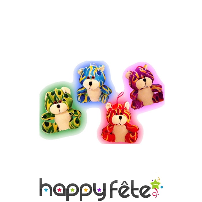 Peluche ours décor flammes