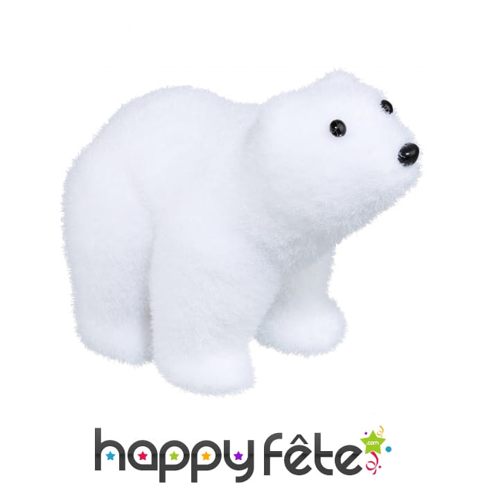 Petit ours polaire blanc uni de 10cm