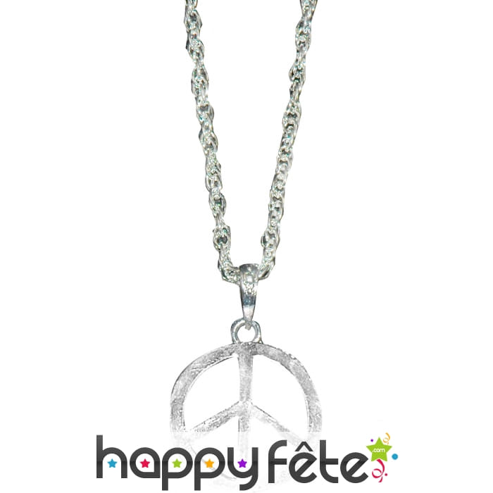 Pendentif peace and love en métal