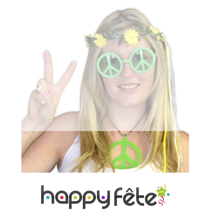 Pendentif peace and love fluo