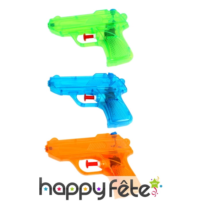 Petit pistolet à eau transparent de 12cm
