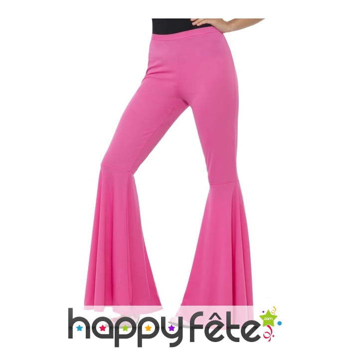 Pantalon patte d'eph rose pour femme