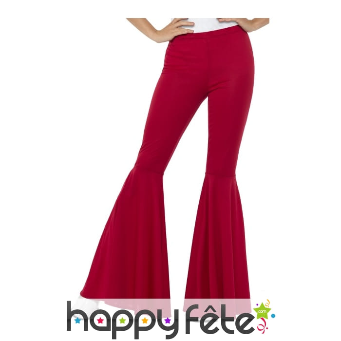 Pantalon patte d'eph rouge pour femme