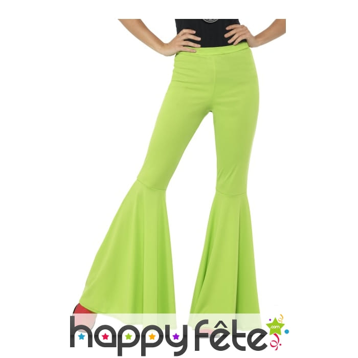 Pantalon patte d'eph vert pour femme
