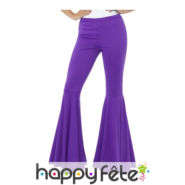 Pantalon patte d'eph violet pour femme