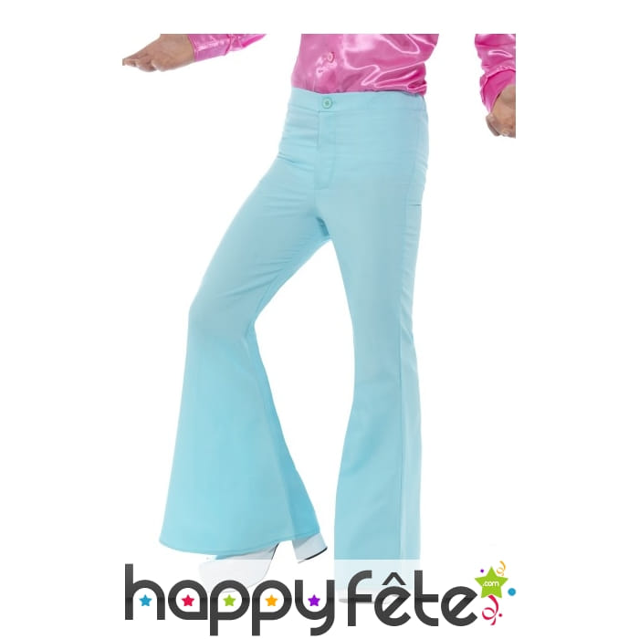 Pantalon pattes d'eph bleu pour homme