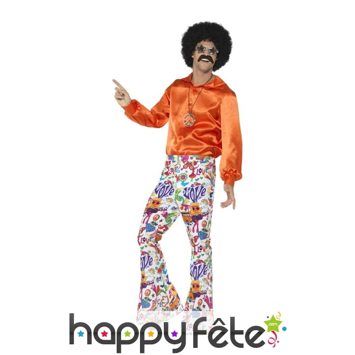 Pantalon pattes d'eph motifs années 60