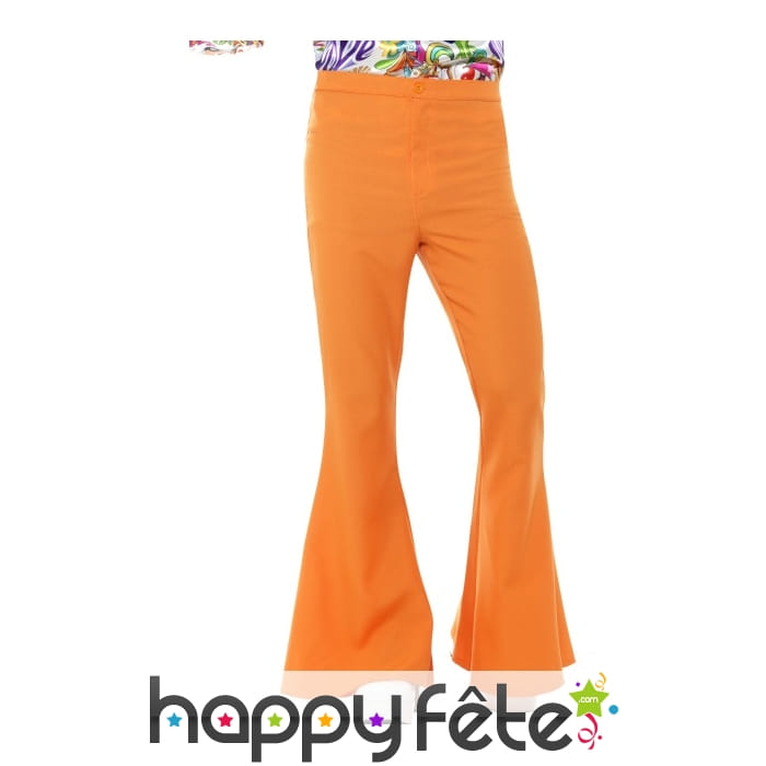Pantalon pattes d'eph orange pour homme