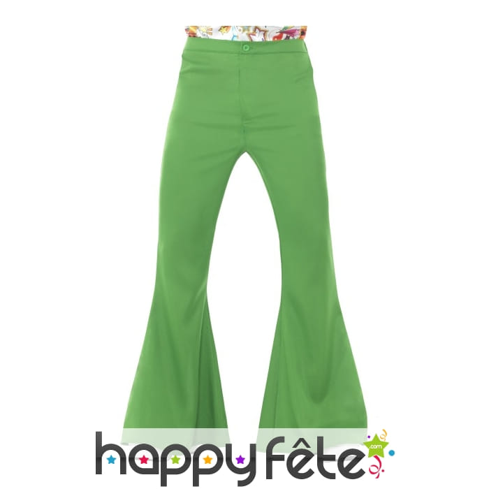 Pantalon pattes d'eph vert pour homme