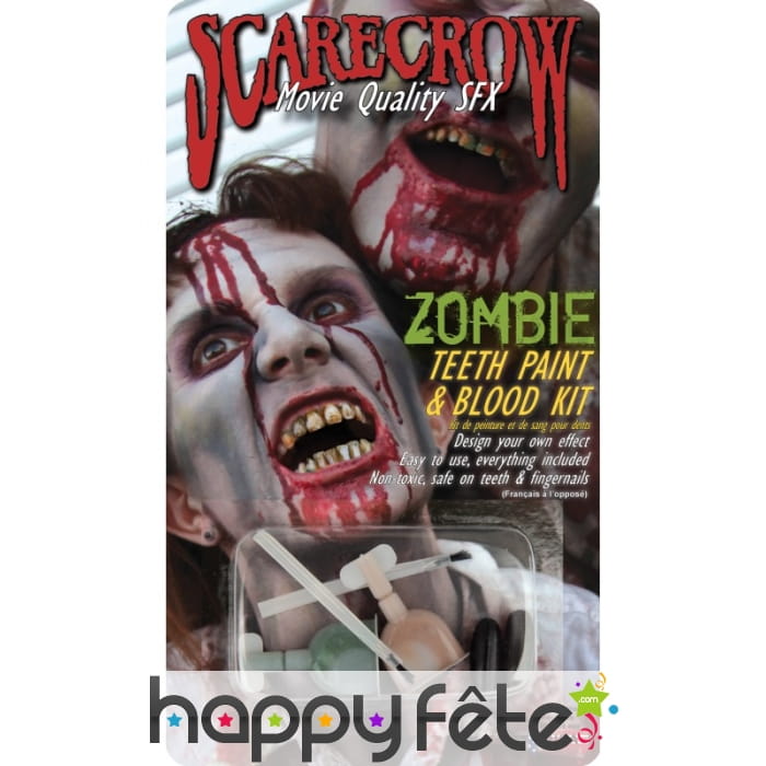 Peinture pour dents de zombie avec sang