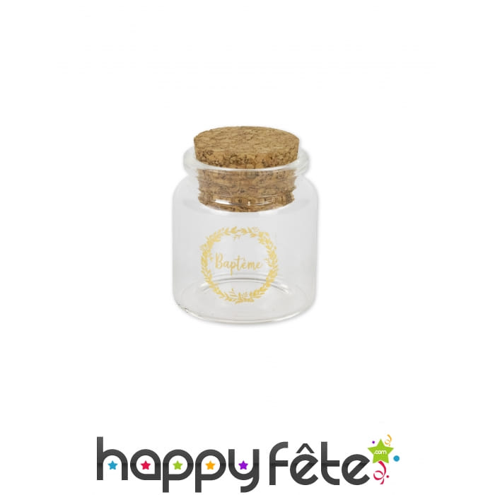 Petit pot en verre pour Baptême, 5,5cm