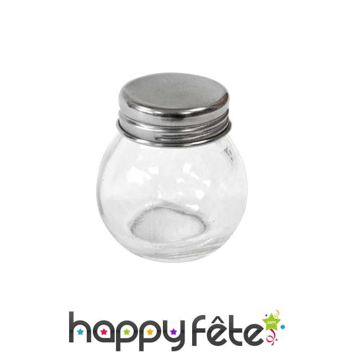 Petit pot rond en verre avec couvercle, 5cm