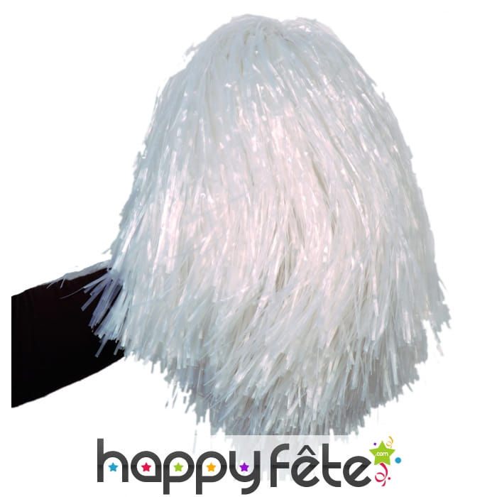 Pom-pom raphia blanc en nylon