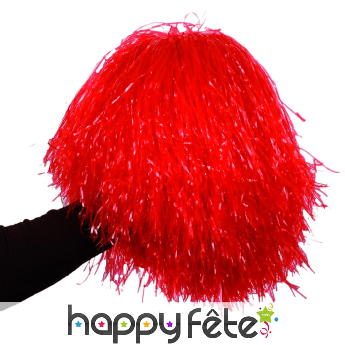 Pom-pom rouge raphia nylon