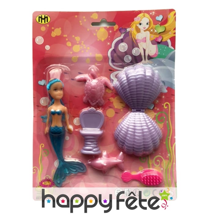 Petite poupée sirène avec accessoires
