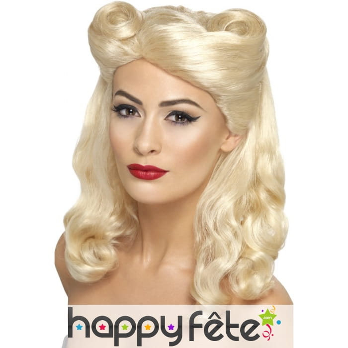 Perruque pin-up des années 40, blonde