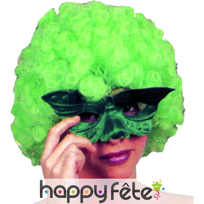 Perruque pop verte fluo